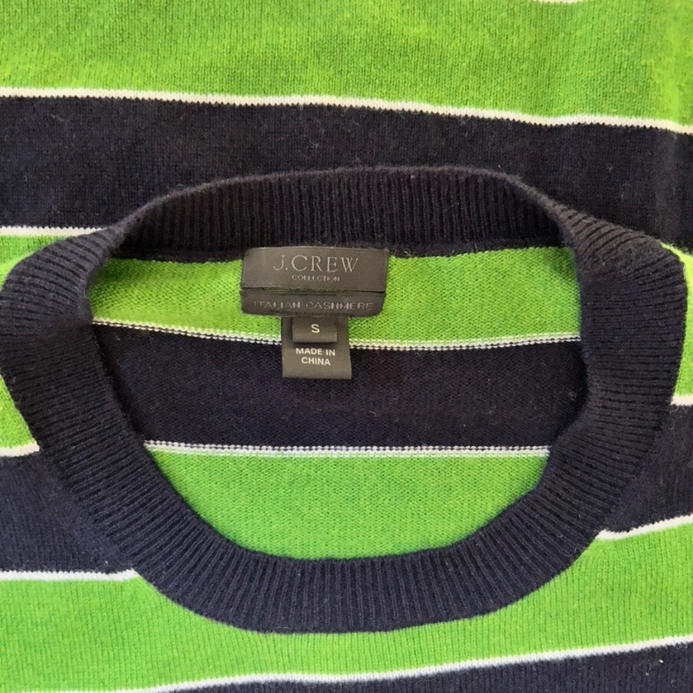 Perfectly Soft Italian Cashmere Colored Striped Sweater (J. Crew) - Picture 3 of 4